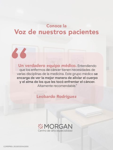 Un verdadero equipo médico que comprende que enfrentar el cáncer implica mucho más que un tratamiento. ¡Agenda tu valoración hoy!

📌 Sucursal Guadalajara: Olmecas 847, Monraz, 44670: maps.app.goo.gl/L8RRupBwXAvyU5ZDA
📲 wa.me/+3338086574
📞333 642 2939 o 333 641 5081

📌 Sucursal Ajijic: Hidalgo 23, Local 9, Col. San Antonio Tlacayán: maps.app.goo.gl/rFpC3JZcxFJbyfBt8
📲 wa.me/+3331084084
📞 33 3108 4084

Sitio web: grupomorgan.com.mx