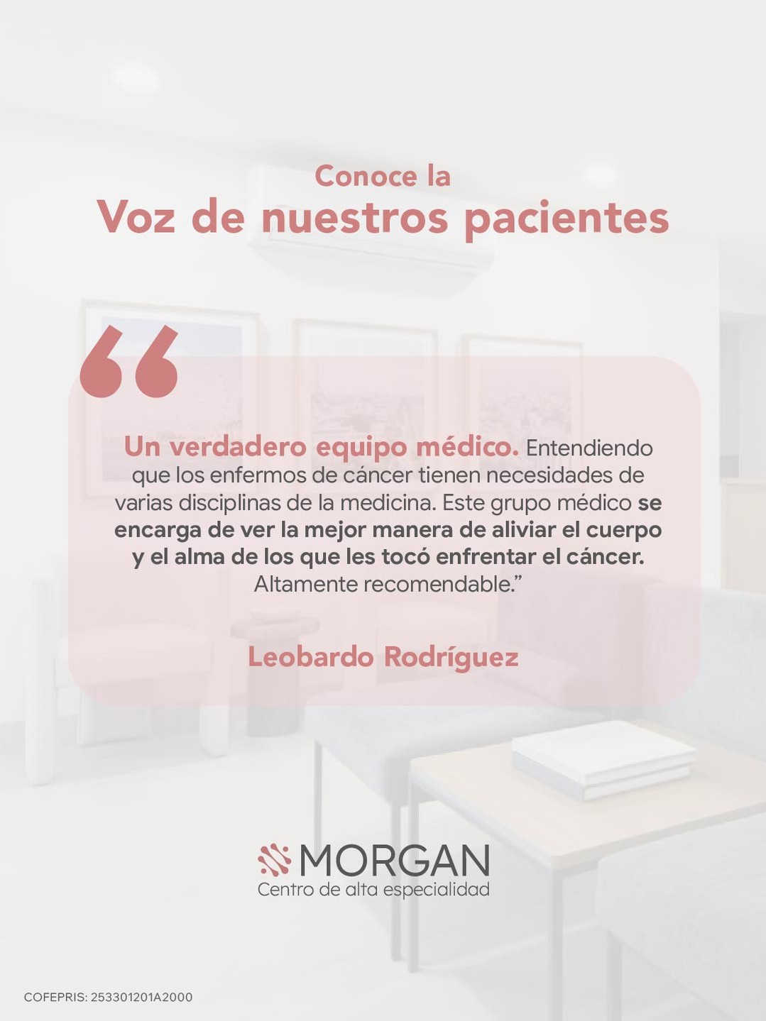 Un verdadero equipo médico que comprende que enfrentar el cáncer implica mucho más que un tratamiento. ¡Agenda tu valoración hoy!

📌 Sucursal Guadalajara: Olmecas 847, Monraz, 44670: maps.app.goo.gl/L8RRupBwXAvyU5ZDA
📲 wa.me/+3338086574
📞333 642 2939 o 333 641 5081

📌 Sucursal Ajijic: Hidalgo 23, Local 9, Col. San Antonio Tlacayán: maps.app.goo.gl/rFpC3JZcxFJbyfBt8
📲 wa.me/+3331084084
📞 33 3108 4084

Sitio web: grupomorgan.com.mx